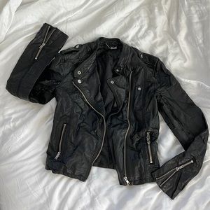 H&M Divided Faux Leather Moto Jacket